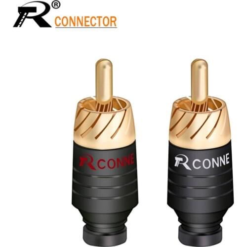 Luxury Soldering RCA Plug Jack Connector Speaker Audio Output/Input Adapter Plug Gold plated Earphone connector jack 10pcs/lot