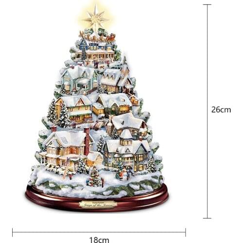 Christmas Tree Rotating Sculpture Train Decoration Window Stickers Christmas Decorations Winter Home Furnishings