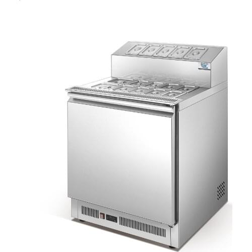 Stainless Steel Cheese Cabinet Ice Cream Dessert Fridge Display Refrigerators Counter Showcase Salad Bar Refrigerator