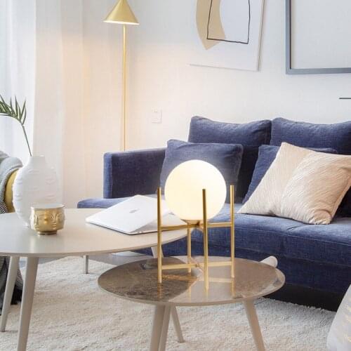 Nordic glass ball table lamp living room tea table desk bedroom bedside decorative table lamp ball