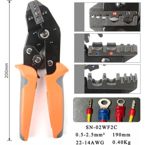 SN-02WF2C Crimping Tools Pliers Jaw Kit Stripping Wire Cutters Pliers for plug/tube/insulation Terminals Clamp Pliers Tools
