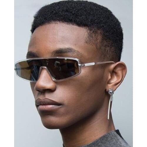 Cat Eye Sunglasses Oversize Men Women One Pieces Flat Top Mirror Gradient Lens Luxury Designer Eyewear UV400 Glasses Shades