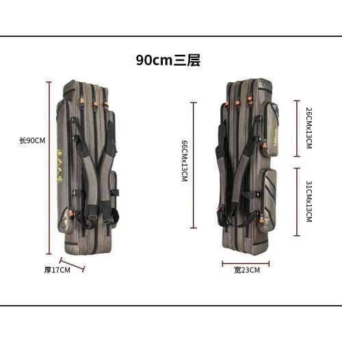 Fishing tackle bag 1.2m 3 layer backpack 90CM80 fishing rod bag 3 layer waterproof fishing rod bag fishing tackle sea rod bag