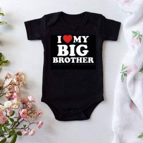 Funny I Love My Big Brother Printed Newborn Baby Bodysuit Cotton Short Sleeve Baby Boys Girls Rompers Infant Onesies Baby Gifts