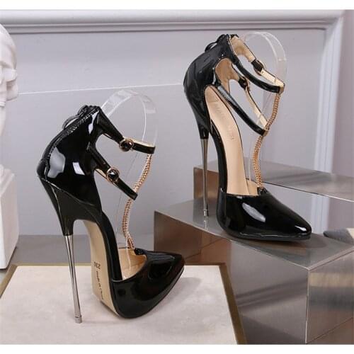 Women Sexy High 16cm heels Supply Nightclubs Plus Size high-heeled Shoes T-stage Catwalk Red Sexy Heels Size 35-46