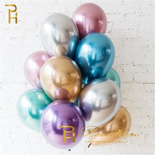 10pcs New Metallic Latex Balloon Thick Metal Chrome Alloy Balloon Birthday Party Wedding Balloon Adult Wedding Decorations Balls