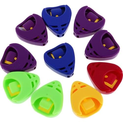 10x Portable Musical Guitar Picks Holder Picks Package Bag Case for Bass Uku