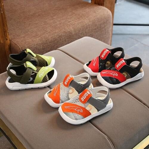 2020 New summer kids shoes brand open toe toddler boys sandals orthopedic sport pu leather baby boys sandals shoes A-21