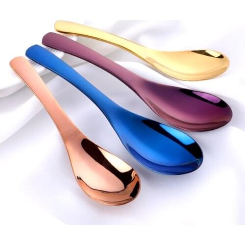 3pcs/set Stainless Steel Spoons Long Handle flatware spoon set Golden Soup Coffee Tea Dinner Spoon Kitchen tableware Accessories