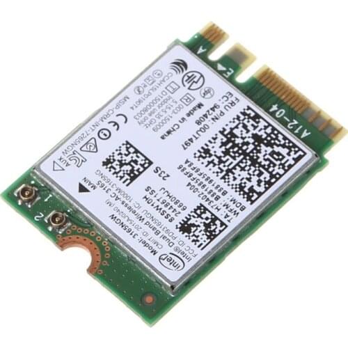 3165AC 00JT497 Dual Band 2.4G/5G Wireless WiFi Network Card For Lenovo E460 E560 E470 E570