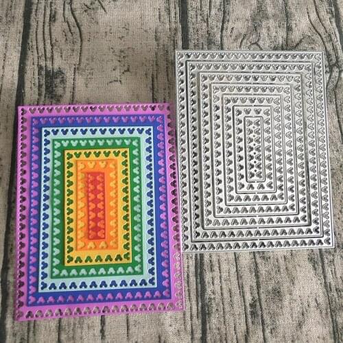 7-layer rectangular frame with mouse head hollow lace metal cutting mold, DIY scrapbooks, cards, photo albums, handmade crafts