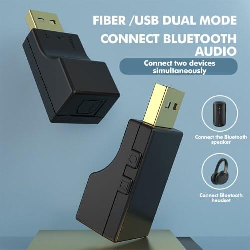 Bluetooth Transmitter USB + SPDIF 2 in 1 Bluetooth 5.0 Audio Transmitter Low Lantency Optical Wireless Adapter For TV PC Dongle
