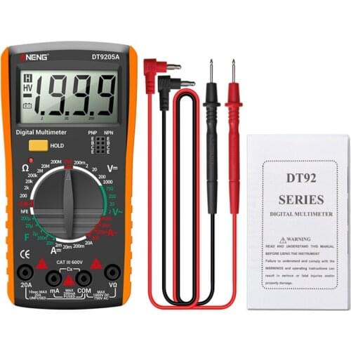 ANENG DT9205A Digital Multimeter AC/DC Transistor Tester Electrical NCV Test Meter Profesional Analog Auto Range