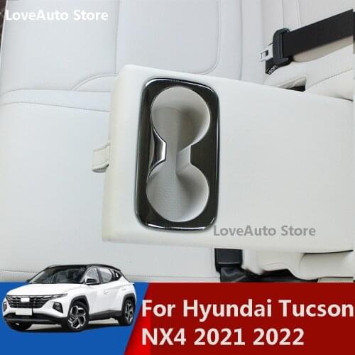 For Hyundai Tucson NX4 2021 2022 Car Rear Drink Bottle Water Cup Holder Frame Decoration Cover Trim Car Protective Accessories