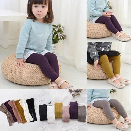 Toddler Kids Boys Girls Leggings Cotton Warm Solid Color Pantyhose Soft Stockings Tights 0-5Y