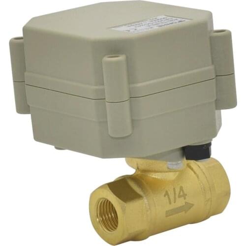 G1/4" DN8 DC9~24V brass two way electric ball valve,CR3-03 3 wires control motorized ball valve