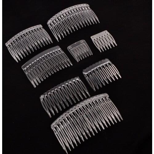 100pcs handmade comb plastic headwear hair accessories women transparent white clear plastic hair comb findings