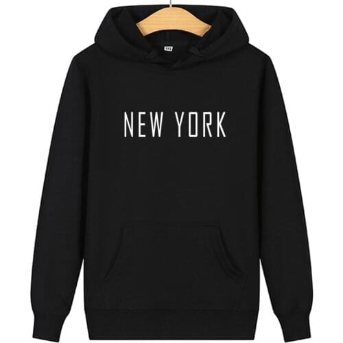 New York Letters Print Cotton Hoodies Men Women Fashion Casual Sweatshirts Funny Pullovers Streetwear Sudaderas Homme