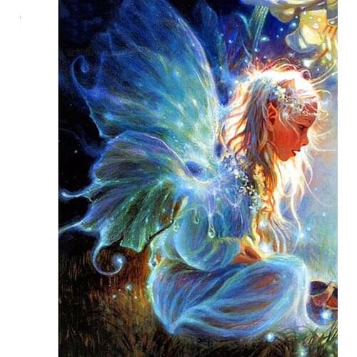 Full Square Diamond Painting Cartoon Fairy Diamond Embroidery 5D Diy Diamond Mosaic Rhinestones Picture Needle Arts Craft