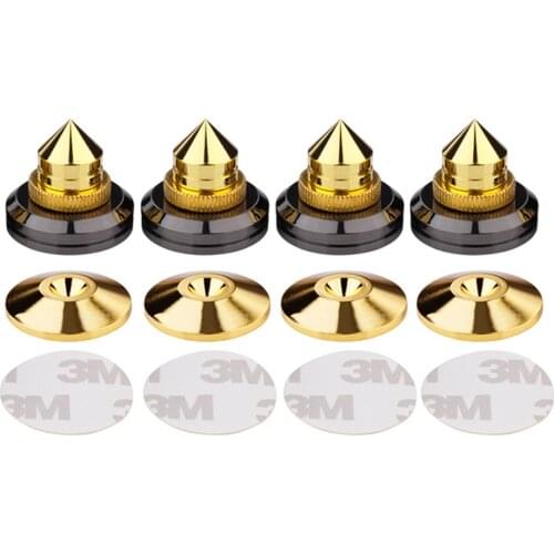 4 Sets Speaker Cabinet Feet Pad Repair Kit Metal Gold Color For HiFi Home Theater Car Subwoofer Bookshelf Speaker Bass