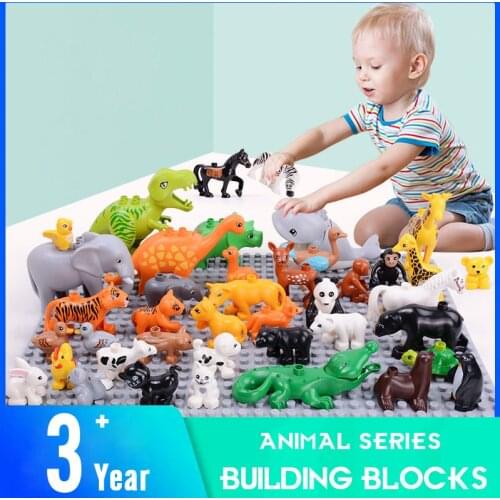 Kids Baby Early Educational Toys Animal Building Blocks Crocodile Cow Shark Leopard Tiger Bricks Toys For Children Birthday Gift