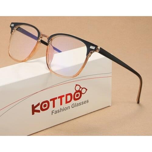 KOTTDO Vintage Square Plastic Glasses Frame Women Fashion Classic Prescription Optics Eyeglasses Decoration Glasses 2020