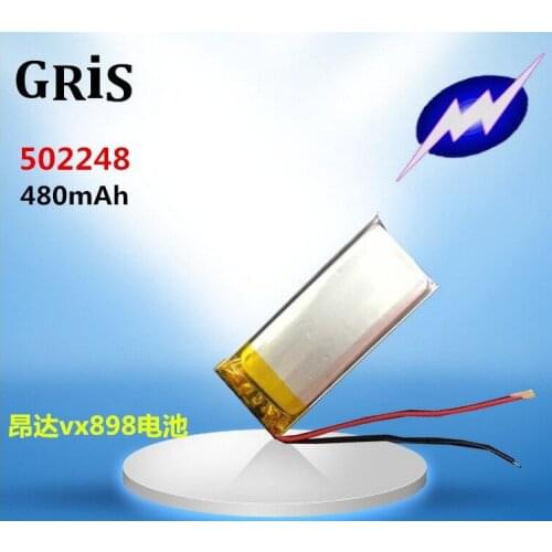 3.7V polymer lithium battery 502248 500MAH MP3 MP4 small speaker recording pen vx898 Rechargeable Li-ion Cell