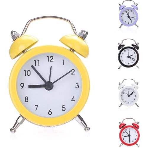 Mini Metal Alarm Clock Portable Home Outdoor Lovely Cartoon Watch Retro Gift For Children Friends Metal Alarm Clock Desktop