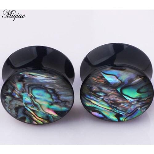 Miqiao 2pcs Fashion New Style Abalone Shell Acrylic Ears 6mm-25mm Exquisite Piercing Jewelry