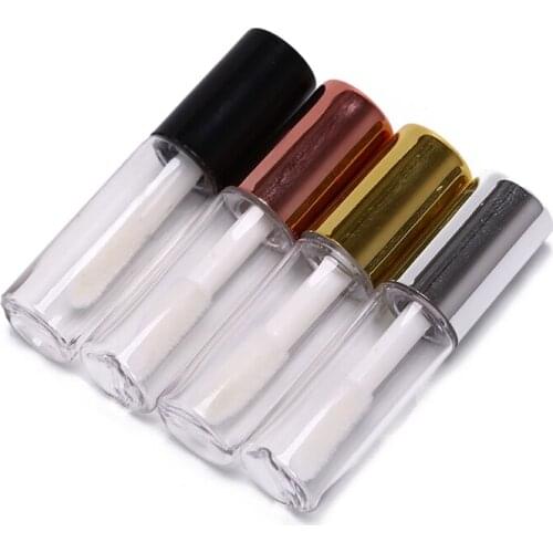 Fashion 10 PCS Lip Gloss Tubes Empty Transparent Balm Lipstick Mini Sample Cosmetic Container With Cap 1.2ML