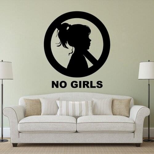 No Girls Allowed Wall Decal Sticker Signage Home Living Room Decoration Removable A003252
