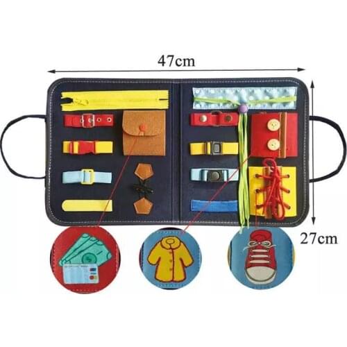 Newest Kids Montessori Toys Baby Basic Skills Activity Board Educational Learning Teaching Lace Button Zipper Aids Toys