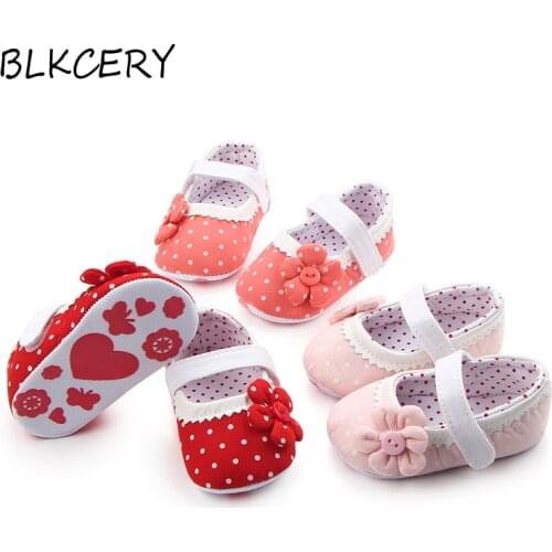 New Fashion Baby Girl Shoes Cute Flowers Princess Footwear Infant Anti-Slip Sole Crib Shoes Toddler Hook and Loop First Walkers