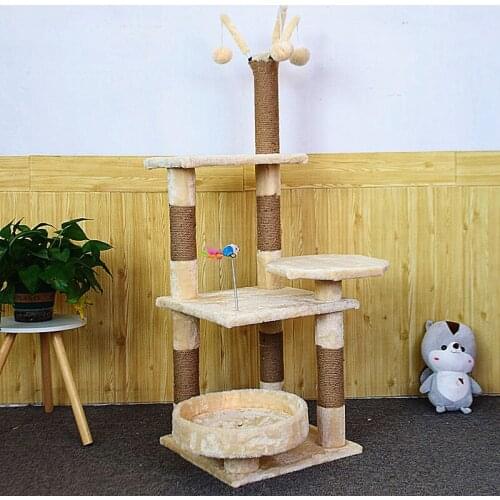 Cats Nest And Cat Climbing Frame Sisal Rattan Seats All Seasons Cat Toys Wooden Cat Tower Cat Tree House