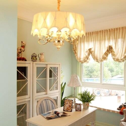 Luxury European dining room chandelier simple living room bedroom light dining room coffee shop bar counter round chandelier LED