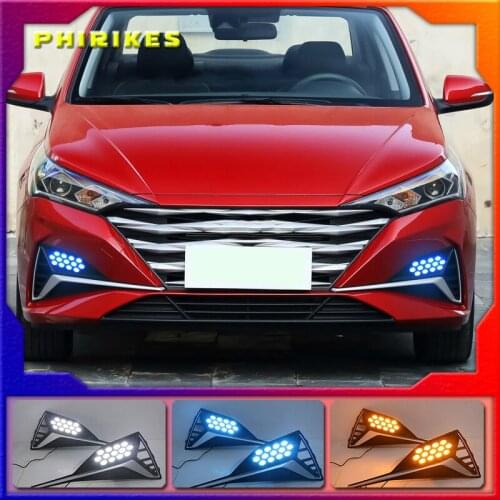 LED DRL Daytime Running Light Fog Lamp 12V Car Running Lights for Hyundai Accent Solaris Verna 2020