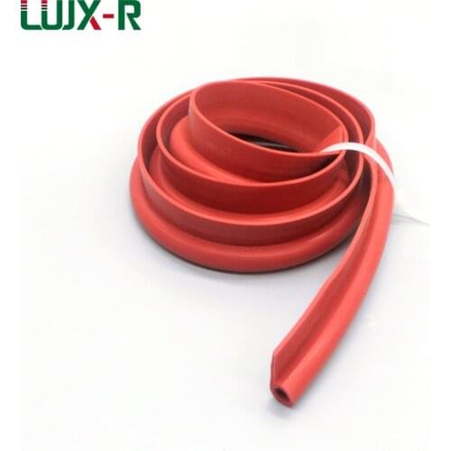 LUJX-R 1M Silicone P type Strip Door Oven Window Sealing Strip Red VMQ 9 Shape Weatherstrip High Temperature Silicone Rubber Bar