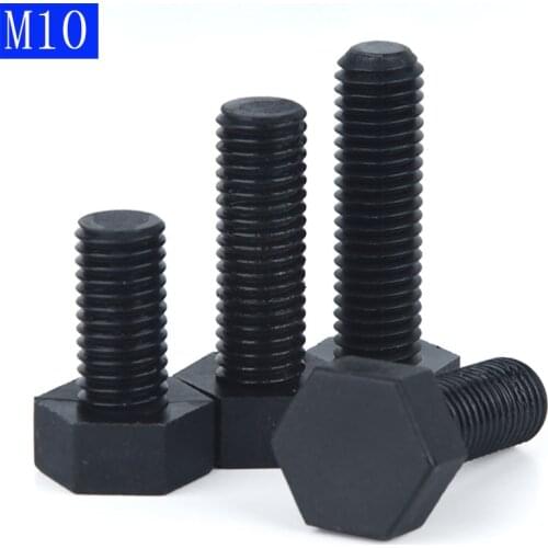 M10 x 1.5 Black Plastic Nylon External hex Black Plastic Nylon Hexagon Head Cap Set Screws bolts DIN 933