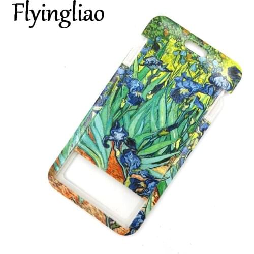 Van gogh Oil Painting Irises Art ID Card Student Work Name card Holder Pass Gym Badge Kids Holder Jewelry Accessories Decoration