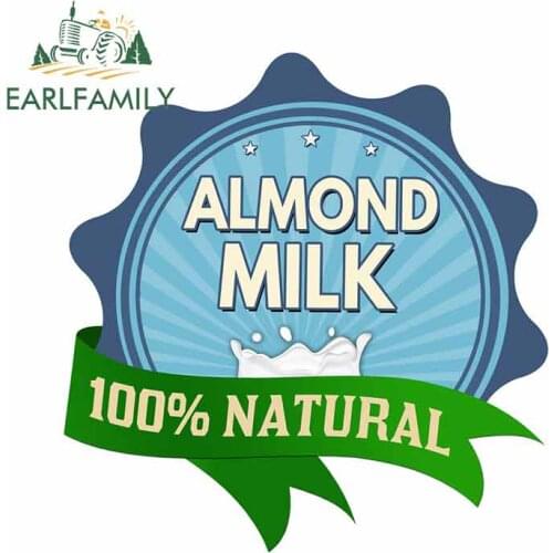 EARLFAMILY 13cm x 12.6cm For Almond Milk Windshield Car Stickers Cartoon Decal Vinyl Car Wrap Waterproof Suitable For VAN RV