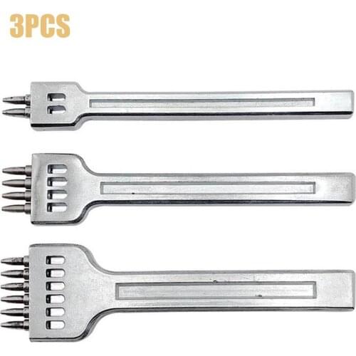 High Quality Leather Prong Punching Tools DIY Hole Punches Diamond Lacing Stitching Chisel Set Leather Craft Kits