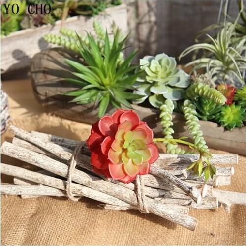 YO CHO High Quality Artificial Succulent Plants Fake Lotus Flowers Wholesale Succulent Plants For Christmas Home Garden Decor