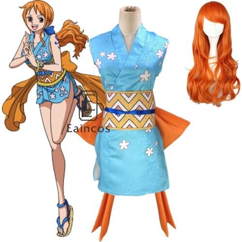 Anime One Piece Nami Yukata Wano Country Cosplay Costume Women Girls Kimono For Halloween Customize Costumes