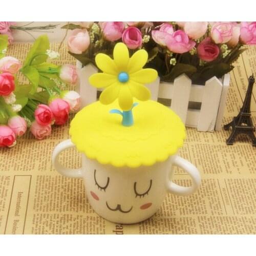 1PC Sunflower Lace Dustproof Reusable Silicone Cup Lid DIY Free splicing Thermal Insulation Cup Cover Seal Cover LB 268