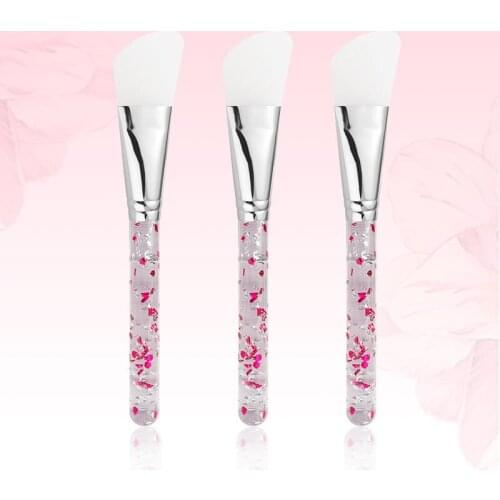 1pcs Silicone Face Mask Brush Acrylic Crystal Handle Foundation Brush Multiple Styles Cosmetic Tool DIY Makeup Brushes