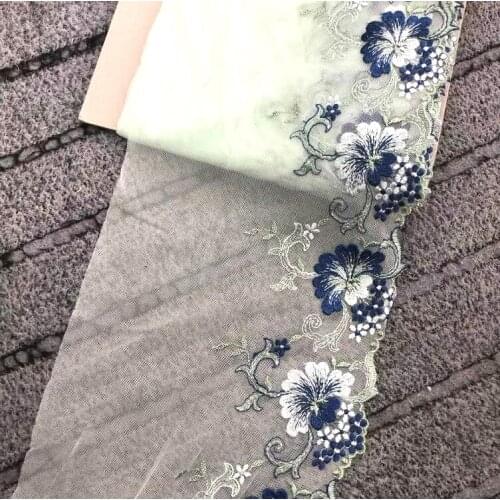 1 Yard/lot 20cm Embroidered Flower Lace Fabric Apparel Sewing Dress Blouse Skirts Patchwork Lace Trim DIY Accessories