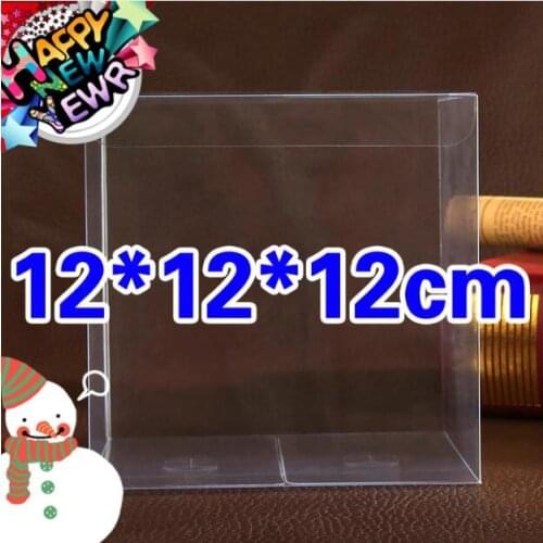 12PCS 12*12*12cm Transparent waterproof Clear PVC boxes Packaging small plastic box storage for food/jewelry/Candy/Gift/cosmetic