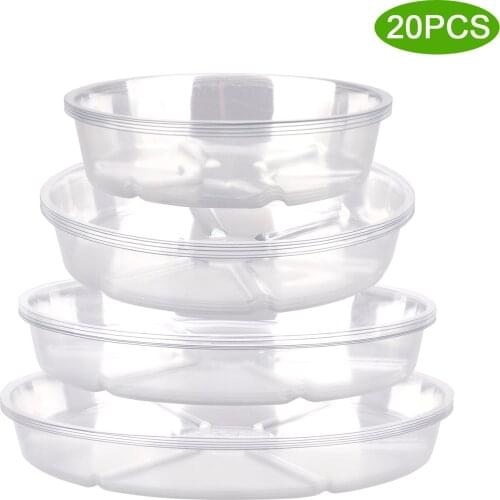 20pcs/set Flower Pot Pack Plant Tray 2021 New Durable Multi Sizes For Indoor Outdoor Plastic Dust-proof Bottom Bracket