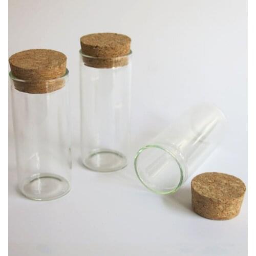 200 x 30ml 30cc Glass Tubes with Cork 1oz Cork Stoppered Bottle for Jewelry Food Flower Bean Bead Glitters Use Storage Container