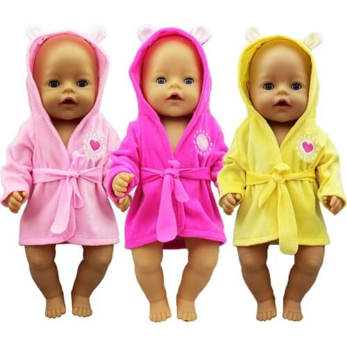 2019 New bathrobe Doll Clothes Fit For 43cm baby Doll clothes reborn Doll Accessories